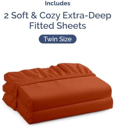 CGK Linens 2 Pack Extra Deep Twin Fitted Sheets - Image 4