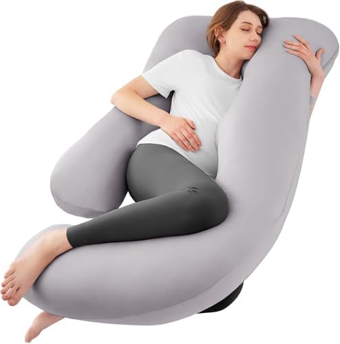 Cooling Pregnancy Pillows for Sleeping, Light Grey by SASTTIE