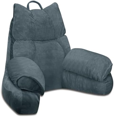 Reading Pillow for Bed with Arms, Back Support, Memory Foam（Charcoal Gray） by Unknown