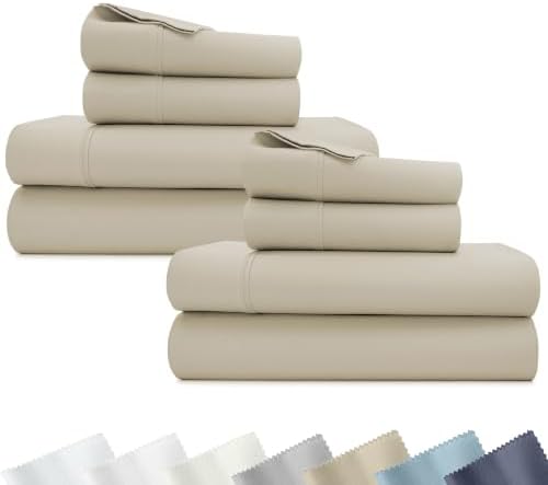 California Design Den 2-Pack 100% Cotton Sateen Queen Size Bedsheets Set by CaliforniaDesignDen