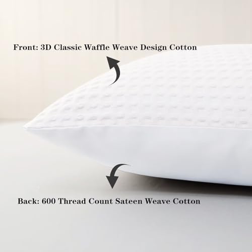 100% Cotton Waffle Pillow Shams Standard Size Set of 2 - Image 3