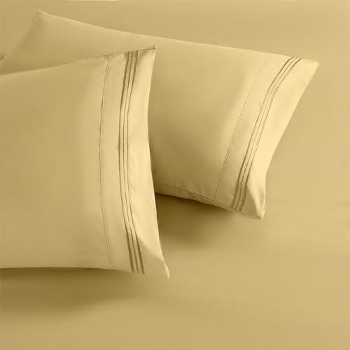 Gold King Size Pillow Cases Set of 2 - Image 3