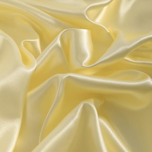 NTBAY Standard Satin Pillowcases, Light Yellow - Image 5