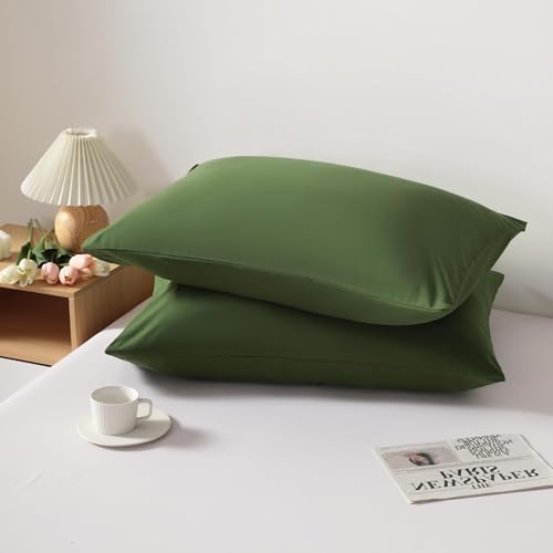 Body Pillow Cases, 2 Pack, 20x54 in, Microfiber, Olive Green - Image 3