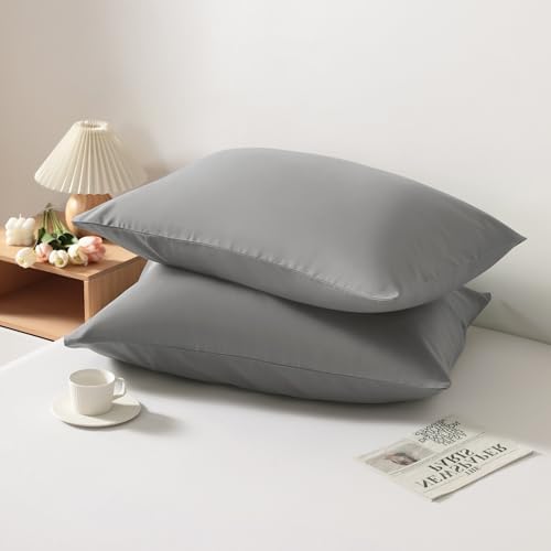 King Pillow Cases, 2 Pack, 20x40 in, Microfiber, Smoke Grey - Image 3