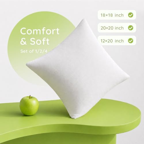Ashler 20x20 Pillow Inserts, Hypoallergenic Throw Pillow Inserts - Image 5