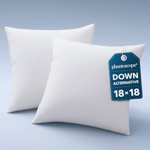 Phantoscope 18x18 Pillow Inserts, Decorative Throw Pillow Bed Couch 2 Pack by Phantoscope