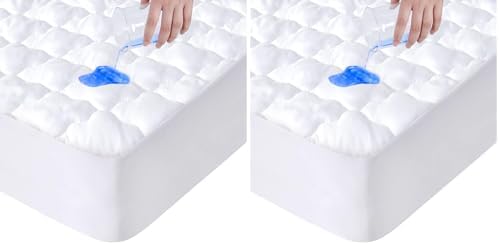 Full Size Mattress Protector Pad Waterproof Quilted, Breathable & Cooling Full by SpringspiritBedding