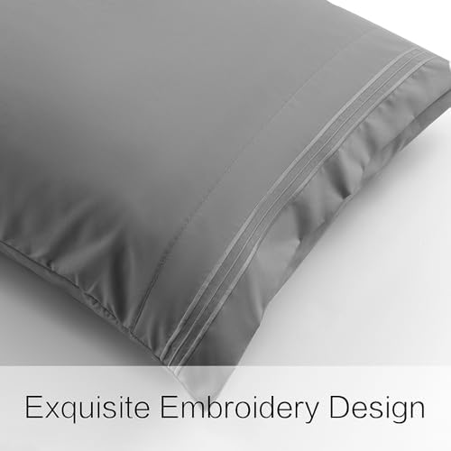 Body Pillowcase, Dark Grey, 1 Pack, Long Pillow Cover - Image 3