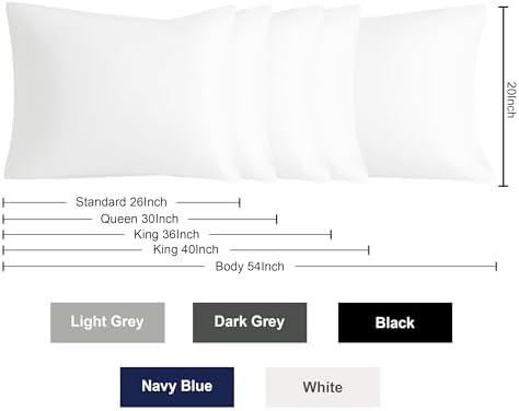 King Pillow Cases, 2 Pack, 20x40 in, Microfiber - Image 5