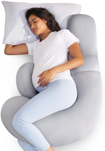 Momcozy Original F Shaped Cooling Pregnancy Pillow, Adjustable Wedge Pillow by Momcozy