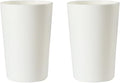 Bathroom Tumbler, Unbreakable Dishwasher, Safe Drink cup, Plastic cup 11 ounces, 2 pieces (white and white)
