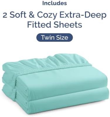CGK Linens 2 Pack Extra Deep Twin Fitted Sheets - Image 4