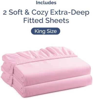 CGK Linens 2 Pack Extra Deep King Fitted Sheets - Image 4