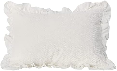 Pillow Shams Set of 2 Pure Cotton Champray Ruffled Edge, Thick and Solid Washed - Image 5
