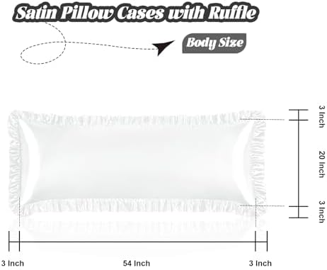Homiest White Ruffle Satin Body Pillow Cover - Image 3
