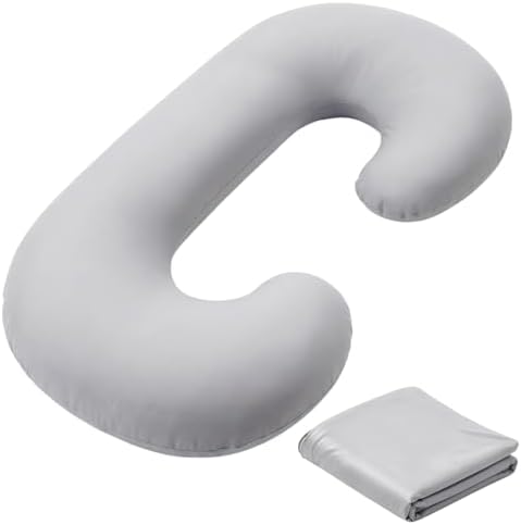 Hahafelt Cooling Pregnancy Pillow Cover 59 Inch Large C Shaped Full Body by Hahafelt