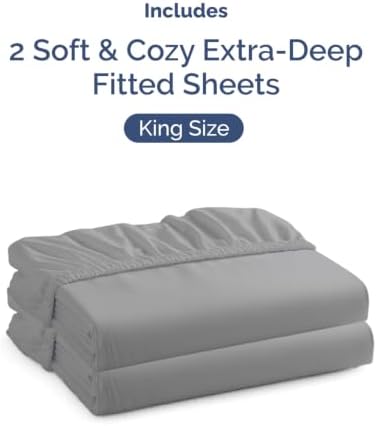 CGK Linens 2 Pack Extra Deep King Fitted Sheets - Image 4
