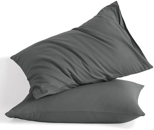 NTBAY Cotton King Pillowcases, Dark Grey by NTBAY