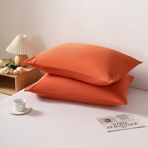 Queen Pillow Cases, 2 Pack, 20x30 in, Microfiber, Burnt Yellow - Image 3