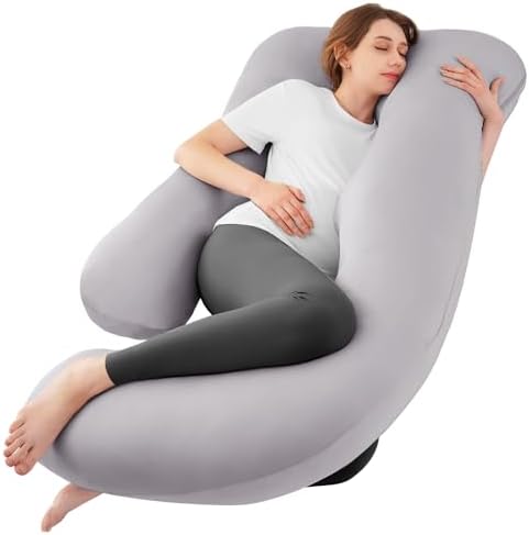 Cooling Pregnancy Pillows for Sleeping, Light Grey by SASTTIE