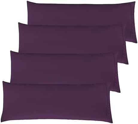 Elegant Comfort 4-PACK Solid Pillowcases 1500 Premium Hotel Quality Microfiber by ELEGANTCOMFORT