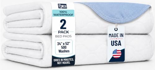 Epica Incontinence Bed Pads Washable Waterproof, USA Made by Epica
