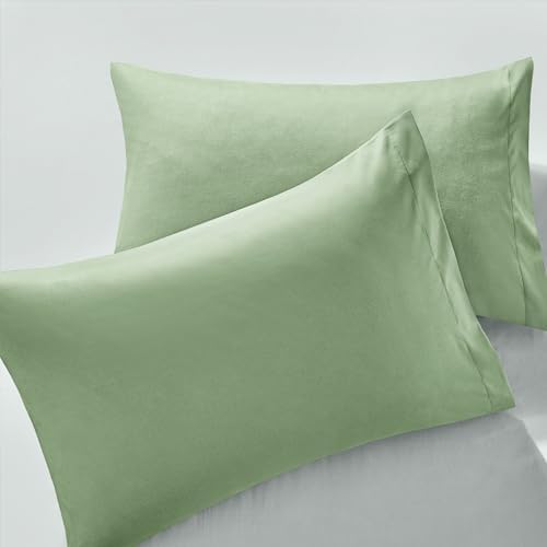 MILVOWOC Brushed Microfiber Pillowcases, Sage Green, 20x26 Inch by MILVOWOC