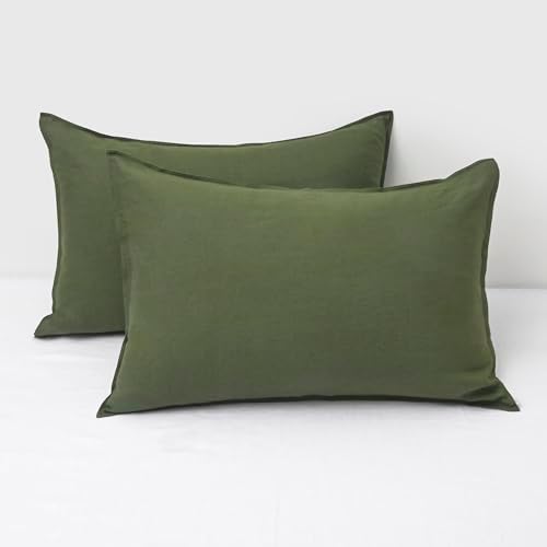 CHUFFED Linen Pillowcases 2 Pack 100% Linen Standard Pillow Cases, Breathable by Chuffed