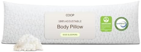 Coop Home Goods Original Adjustable Body Pillow, 20x54 Long Pillow by CoopSleepGoods