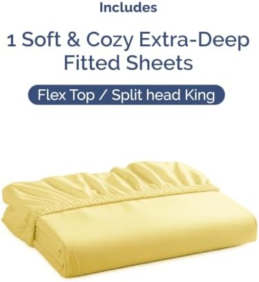 CGK Linens Extra Deep Flex Top Split Head King Fitted Sheet Only - Image 4