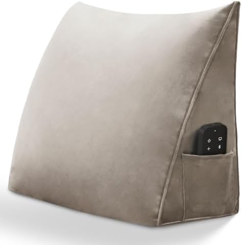 Small Triangular Reading Pillow Bed Wedge Headboard Pillow, Back Support Pillow by Bncktrd