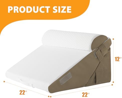 Ruqmuis Wedge Pillow Set for After Surgery, Incline Pillow Wedge for Headboard - Image 3