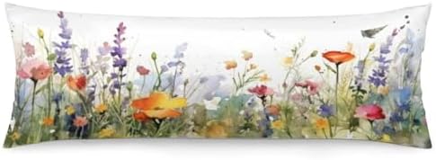 Daisy Lavender Floral Body Pillow Cover Pillowcase by Unknown