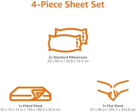 Amazon Basics 100% Cotton Jersey Bed Sheet Set, Full Size, Breathable and - Image 6
