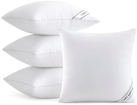 MIULEE 16x16 Pillows Inserts Pack of 4, Down Alternative Virgin Filling by MIULEE