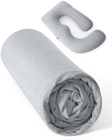 Momcozy Cooling Pregnancy Pillow Cover, U Shaped Maternity Pillowcase by Momcozy