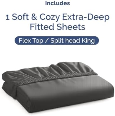 CGK Linens Extra Deep Flex Top Split Head King Fitted Sheet Only - Image 4