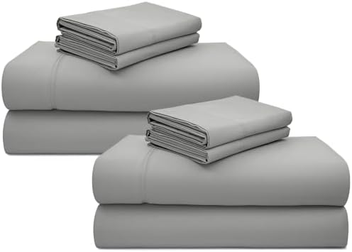 California Design Den 2 Pack 600 Thread Count King Size Sheets, Light Grey by CaliforniaDesignDen