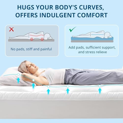 YUGYVOB Full Size Mattress Topper Extra Thick, Cooling Plush Mattress Pad - Image 6