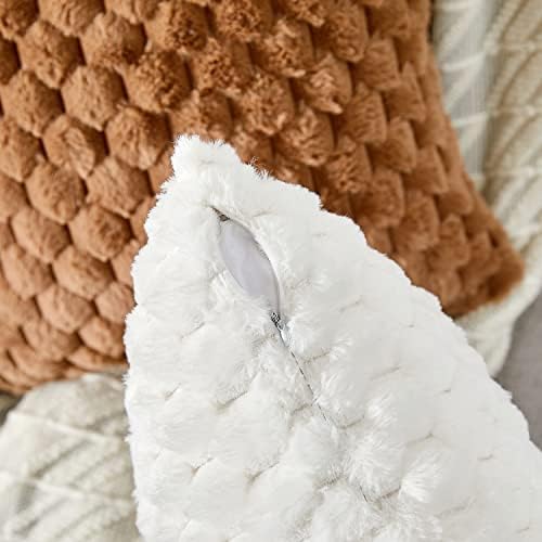 Yaertun Pack of 2 Super Soft Cozy Lumbar Decorative Throw Pillow Covers Fuzzy - Image 4