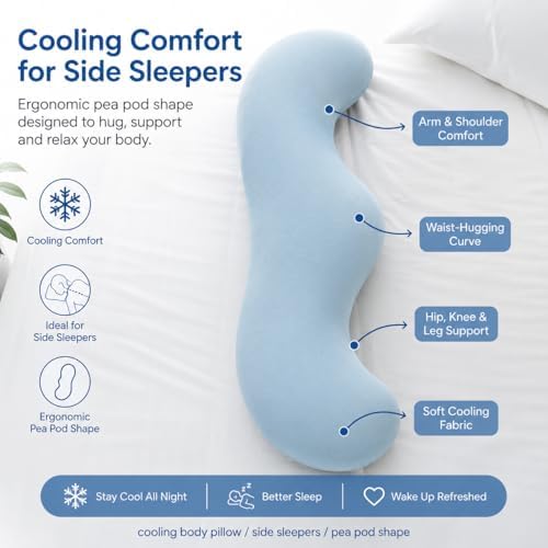 Pea Pod Body Pillow for Side Sleepers, S-Shaped Cooling Full Body Pillow - Image 4