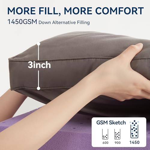BDEUS Dual Layer 5 Inch Memory Foam Mattress Topper Full Size, 2 Inch Gel - Image 4