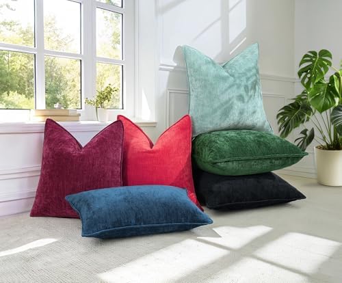 decorUhome Chenille Green Velvet Throw Pillow Covers 12x20 Set of 2 - Image 7