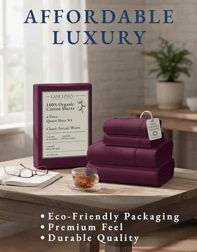 LANE LINEN Queen Size Bed Sheets 100% Organic Cotton 4pc - Image 7