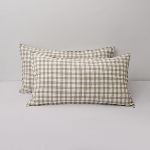 CHUFFED 100% French Linen Pillow Cases King Size Set of 2, Stone Washed Flax by Chuffed