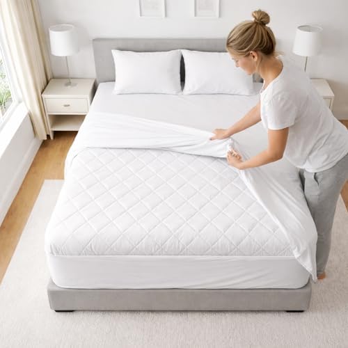 Continental Bedding Harmony Collection Quilted Mattress Pad 100% Cotton Top - Image 6