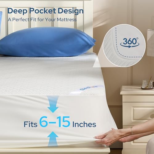 BEDLORE Full Size Mattress Protector, Waterproof Noiseless Mattress Cover - Image 6