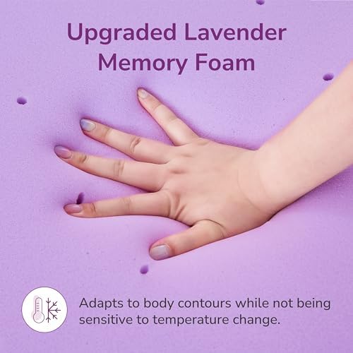MLILY 2 Inch Queen Lavender Infusion Memory Foam Mattress Topper - Image 4
