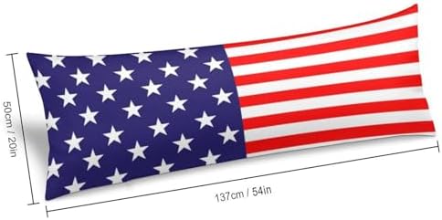 USA Flag Design Body Pillow Pillowcase Red and Blue Stars and Stripes Long Body - Image 3